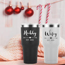 Mamihlap Hubby & Wifey Est 2025 Travel Mug 30oz Tumbler.Valentine’s Day Gifts.Anniversary Wedding Engagement Gifts.Gift for Couple Her Him Bridal Shower Husband Wife Newlywed Couple.(Black&White) by TinyTreasures Baby Boutique
