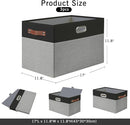 Large Collapsible Fabric Storage Bins with 3 Handles, Foldable Organizer Baskets for Closet, Shelves, Living Room | 3 Pack, Durable PU & Metal Handles (17"x11.8"x11.8", Black & Gray) by TinyTreasures Baby Boutique
