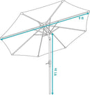 Sunnydaze Outdoor Patio Umbrella - Polyester Table Market Umbrella with Push-Button Tilt and Crank - 8 Sturdy Ribs - Navy Blue Stripe - 9ft by GreenHaven Gardens