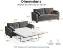Pull Out Sofa Bed, Full Size Sleeper Sofa, 2-in-1 Convertible Corduroy Couch with USB Charging, Memory Form Couch for Living Room, Apartment and Small Space (Dark Grey, Chenille - Queen Size) by CozyNest Decor