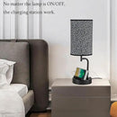 Dreamholder Touch Control USB Table Lamp, Upgraded 3-Way Dimmable Nightstand Desk Lamp with USB C & A Charging Ports and AC Outlet, Bedside Lamp for Bedroom Dimmable 9W LED Bulb Included by CozyNest Decor