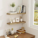 Fun Memories Floating Shelves for Wall, 22.5" Rustic Wood Deep Wall Mounted Shelves with Invisible Brackets for Decor & Storage, Floating Shelf for Living Room, Bathroom (Oak, Set of 2) by CozyNest Decor