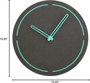 Stephanie Imports Modern Minimalist Dark Concrete Gray Silent Wall Clock (Teal) by CozyNest Decor
