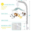 Animals Crib Mobile for Boys & Girls - Safari Baby Mobile for Crib with Upgraded 3-Mode Music Box, Nursery Mobiles, Fits Standard Cribs by TinyTreasures Baby Boutique