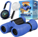 Binoculars for Kids for Toddler - for Little Boys and Girls – Extensive Set Incl. Magnifying Glass & Compass – Powerful Magnification 8X21 – 3 to 12 Year Old Kids by TinyTreasures Baby Boutique