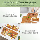 Wood Cutting Board, Carbonized Bamboo Cutting Boards Set With Smooth Surface & Easy Storage For Busy Kitchens, Ideal Charcuterie & Chopping, Durable, Knife-Friendly (4Pcs) by CozyNest Decor
