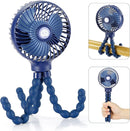 snawowo Mini Handheld Personal Portable Fan, Baby Stroller Fan, Car Seat USB or Battery Powered, with Flexible Tripod Clip on Student Bed Desk Bike Crib Treadmill Camping Traveling(Navy Blue) by TinyTreasures Baby Boutique