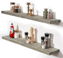 Fun Memories Floating Shelves for Wall Decor, 36"x8" Rustic Reclaimed Wood Shelves, Heavy-Duty Wall Mounted Shelves with Invisible Brackets, Set of 2for Living Room, Bedroom, Kitchen, Grey Finish by CozyNest Decor