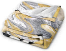 HGOD DESIGNS Gold Golden and Silver Marble Ink Abstract Painting Flannel Fleece Bed Blanket Throw Blanket Lightweight Cozy Plush Blanket for Bedroom Living Rooms Sofa Couch 50"x60" by CozyNest Decor