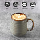 Hasense Coffee Mugs Set of 4, 12 oz Coffee Cups Ceramic, Stoneware Latte Mug with Large Handle for Coffee, Tea, Milk and Chocolate,Easy Hold & Clean, Dishwasher & Microwave Safe, Light Grey by CozyNest Decor