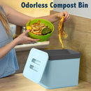 Compost Bin Kitchen, LALASTAR 7L Wall-Mounted Under Sink Small Garbage Can for Kitchen, Odor-Free Food Waste Basket Bin, 1.8 Gallons, Blue by GreenHaven Gardens