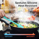 Barsone 5-Piece Silicone Spatula Set（ Heat Resistant 446°F Food Grade BPA Free, Nonstick Cookware Safe Dishwasher Safe Kitchen Tools for Baking, Cooking, Stirring, Blue） by CozyNest Decor