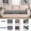 H.VERSAILTEX Super Stretch Individual Seat Cushion Covers, Thick Jacquard Textured Twill Fabric (3 Piece XL Sofa Cushion Covers, Grey) by CozyNest Decor