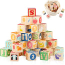 Joqutoys ABC Wooden Building Blocks for Toddlers 1-3 Large, 26 PCS Alphabet & Number Stacking Blocks, Educational Learning Toys for Boys Girls Kids Gifts 1.65'' by TinyTreasures Baby Boutique
