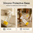 Glass Spray Bottles with Silicone Sleeve 16.9oz 2 Pack Empty Spray Bottle for Hair Mist/Stream Spraying for Cleaning Solutions, Plants, Essential Oils (clear-white&yellow) by GreenHaven Gardens
