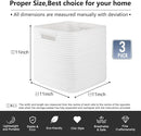 OIAHOMY Storage Cubes 11 Inch - 3 Pack, Cotton Rope Woven Baskets for Organizing, Square Storage Baskets for Shelves Organizer, Classroom, Kids Toy Bins, Closet, Baby Nursery-White by TinyTreasures Baby Boutique