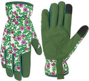 Gardening Gloves for Women, Garden Gloves with Touch Screen, Thorn Proof Puncture Resistant Working Gloves, Gardening Gifts for Women (Green with purple flowers, Medium) by GreenHaven Gardens