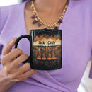 Custom Couple Mug with Floral Boots Design, Personalized Name Coffee Mug 11oz 15oz, Fall Inspired Ceramic Coffee Cup, Custom Autumn Scene Black Cup, Gifts for Boyfriend, Girlfriend by CozyNest Decor