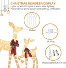 2 Pcs Reindeer Christmas Decoration, Xmas Lighted White Shimmering Doe and Fawn Display Set with 105 Warm White Lights for Yard Lawn Indoor Outdoor by CozyNest Decor