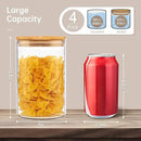 32oz - 4 Pack Glass Jars with Bamboo Lids, Glass Pantry Storage Containers with Airtight Lids, Round Air Tigh Food Storage Canisters for Cereal, Pasta, Flour, Sugar, Rice, Best for Kitchen Organizer by CozyNest Decor