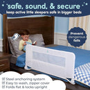 hiccapop 44" x 19" Bed Rail for Toddlers, Heavy-Duty Safety Bed Rail for Twin, Full, Queen Beds, Soft Mesh Cover & Swing-Down Design, Easy No-Tool Installation (White) by TinyTreasures Baby Boutique