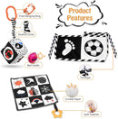 SAMMAS Black and White High Contrast Baby Toys 0-3 Months for Newborn Toys Infant Sensory Soft Book Infant Tummy Time Toys for Brain Development Montessori Learning Activities for Babies(3 Pcs) by TinyTreasures Baby Boutique