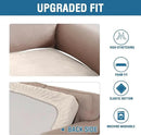 H.VERSAILTEX Velvet Stretch Individual Couch Cushion Cover Plush Cushion Slipcover for Loveseat Sofa Cushion Furniture Protector Seat Cushion Sofa Cover (1 Piece Sofa Cushion Cover, Ivory) by CozyNest Decor