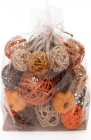 ANDALUCA Orange Decorative Vase Filler Bag with Mini Pumpkins, Orbs, Balls & Flowers Bowl Filler Decor (Pumpkin Orange) by CozyNest Decor