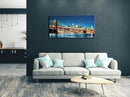 Pyradecor Large Modern New York Cityscape Canvas Wall Art Brooklyn Bridge Night View Canvas Prints Stretched Landscape Pictures Paintings Artwork for Living Room Home Decorations L by CozyNest Decor
