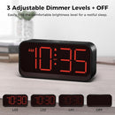 Battery Operated Digital Clock: Cordless Small Alarm Clock for Bedroom Travel - Large Numbers 4 Dimmers for All Ages Red Digits by TinyTreasures Baby Boutique