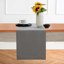 Solino Home Linen Steel Gray Table Runner 108 Inches Long - 100% Pure Linen Hemstitch 14 x 108 Inch Table Runner for Dining, Fall, Autumn - Classic Hemstitch by CozyNest Decor