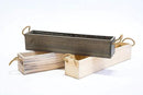 20" Rectangular Rustic Wood Planter with Handle and Plastic Liner l Rustic Whitewash l Country Style, Home and Wedding Decorations, Garden Ornaments (20x4 w Handle Set of 2, Whitewash) by GreenHaven Gardens