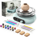 Alldeer Mini Pottery Wheel Kit - 4.7" Turntable Electric Clay Wheel with Foot Pedal, Adjustable Speed Ceramic Making Machine with 8 Pottery Shaping Tools, Craft Kits for Kids by TinyTreasures Baby Boutique
