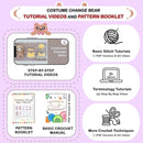 LoopMap Crochet Kit for Beginners - DIY Amigurumi Bear with Removable Dress & Accessories, Step-by-Step Video Tutorials, Extra Yarn, Crochet Tools, Handmade Gift for Kids & Adults(Bear-Purple) by TinyTreasures Baby Boutique