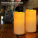 Large Outdoor Waterproof Flameless Candles with Remote Control,D3'' x H5.5'' Battery Operated Flickering LED Pillar Candle Plastic for Outdoor/Indoor Decoration Wedding, Party, Birthday (2PACK) by GreenHaven Gardens