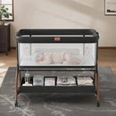 Baby Bassinet Bedside Crib, 3-in-1 Baby Bassinet Bedside Sleeper with Mattress and Soft, Breathable Sheet, Full-Mesh Sides, 6-Height Adjustable, Stable and Secure Crib for Newborns by CozyNest Decor