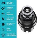 KRAUS WasteGuard 1 HP Ultra-Quiet Garbage Disposal with Quick Connect, Kitchen Sink Drain Cover, Power Cord and Flange Included, KWD100-100MBL by CozyNest Decor