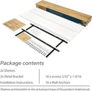 BGMG Wood Floating Shelves for Wall 30 inch Set of 2,White Floating Shelves,Solid Wood Wall Mount Shelves for Bathroom Living Room Bedroom Kitchen Farmhouse -30x 6.7 x1.25 inch by CozyNest Decor