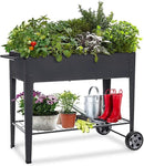 Raised Planter Box with Legs Outdoor Elevated Garden Bed On Wheels for Vegetables Flower Herb Patio by GreenHaven Gardens