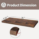 LaVie Home Floating Shelves, 36 Inch Wall Shelf Set of 2, Hanging Shelf with Invisible Brackets, Wall Decor for Bathroom, Bedroom, Living Room, Kitchen Storage, Rustic Brown by CozyNest Decor