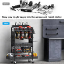 CCCEI Garage Power Tools Organizer Cart with Charging Station, Black Floor Standing Rolling Drill and Tools Battery Storage Cart on Wheels. Utility Rack Gift for Men, Husband, Father. by GreenHaven Gardens