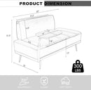 Sofa,Bed Bench,Small Spaces Furniture,Polyurethane Leather,Wood Frame,High Density Sponge Infillings,360-Degree Swivel Tray,Black Metal Leg (Black) by CozyNest Decor