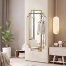 Wall Mirror Full Length, 47" x 24" Gold Framed Full Body Mirror, Scalloped Beveled Polished Decorative Mirrors, Large Rectangle Irregular Wall Mirror for Bathroom/Bedroom/Living Room/Entryway by CozyNest Decor