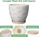 Pots for Plants 10 Inch - Ceramic Planter Large Plant Pot for Indoor Plants Outdoor Round Flower Pot with Drainage Hole and Saucer Home Garden Decor White by GreenHaven Gardens