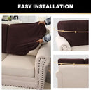 PrinceDeco Sectional Couch Covers Velvet Cushion Covers for Sectional Couch Cushion Covers for Sectional Sofa Separate Sectional Sofa Slipcovers Washable(1 Chaise Back+ 2 Sofa Back,Brown) by CozyNest Decor