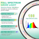 LORDEM 10" Full Spectrum Grow Light, 160 LEDs Plant Lamp for Indoor Plants, Grow Lamp with 4/8/12H Auto Timer, 10 Dimmable Levels, 3 Spectrum Modes, 61" Height Adjustable, Ideal for Large Tall Plants by GreenHaven Gardens