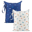 Tiny Twinkle Mess-Proof Waterproof Wet Dry Bag | 2-Pack Reusable Wet Bags for Swimsuits & Baby Clothes | Leakproof Wet Bag for Travel & Diaper Changes for Baby (Dinosaur, Ocean Life) by TinyTreasures Baby Boutique