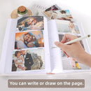 RECUTMS Photo Album with Writing Space 4x6 300 Pockets Photo Book,Leather Cover Picture Album with Memo Areas for Wedding Anniversary Family Baby Couple Valentines Graduation Travel (White) by TinyTreasures Baby Boutique