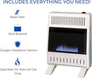 ProCom MN200TBA-B Ventless Natural Gas Blue Flame Space Heater with Thermostat Control for Home and Office Use, 20000 BTU, Heats Up to 950 Sq. Ft., Includes Wall Mount and Base Feet, White by CozyNest Decor