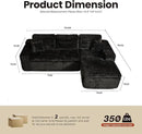ovios 105” Modular Sectional Sofa with Thicken Seat Cushion, Cloud Couch with Deep Seat, Modern L-Shape Sofas Couches with Chaise,Upholstered Couches for Living Room Bedroom,Black by CozyNest Decor